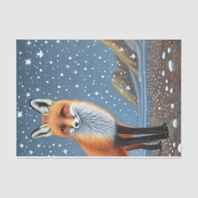 Papel De Seda Starry Starry Night Storybook Fox (Anverso)