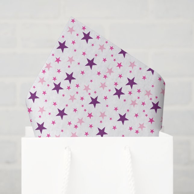 Papel De Seda Stars pattern White (Bolsa de regalo)