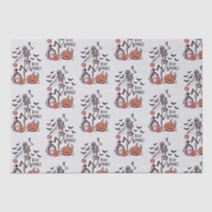 Papel De Seda Stay Spooky Graveyard Skeleton Gray Halloween