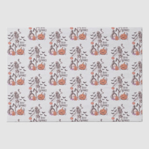 Papel De Seda Stay Spooky Graveyard Skeleton Gray Halloween
