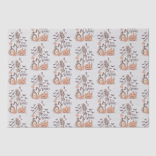 Papel De Seda Stay Spooky Graveyard Skeleton Gray Halloween