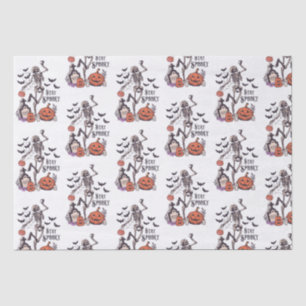 Papel De Seda Stay Spooky Graveyard Skeleton White Halloween