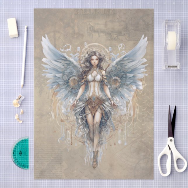 Papel De Seda Steampunk Angel (Artesanía)