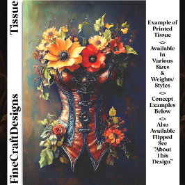 Papel De Seda Steampunk Autumn Floral Basque DF7LF Decoupage