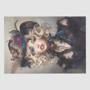 Papel De Seda Steampunk Blonde-Lady Cogsworth Decoupage