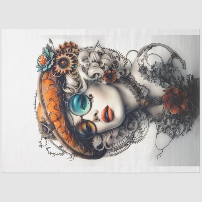 Papel De Seda Steampunk Boho Adventurous Cassandrea Decoupage (Anverso)