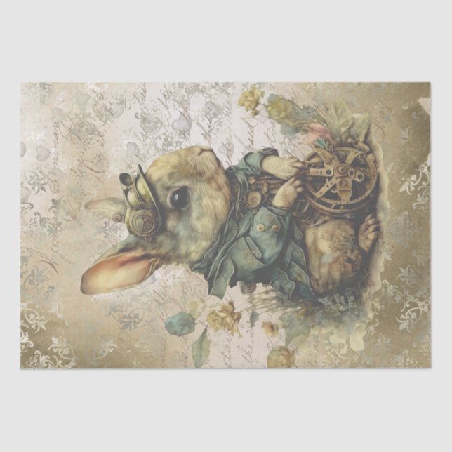 Papel De Seda Steampunk Bunny Rabbit (Anverso)