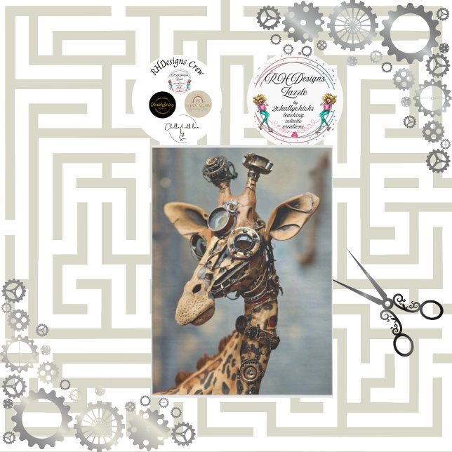 Papel De Seda Steampunk camel geared decoupage (Subido por el creador)