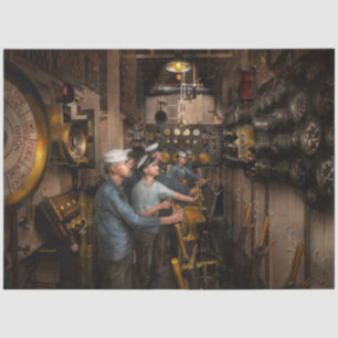 Papel De Seda Steampunk - Controles en el USS Washington 1920