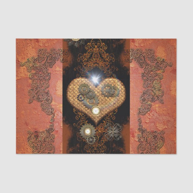 Papel De Seda Steampunk, corazón maravilloso (Anverso)