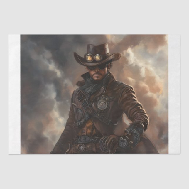 Papel De Seda Steampunk Cowboy (Anverso)