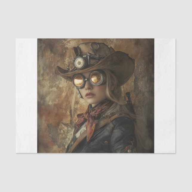 Papel De Seda Steampunk Cowgirl (Anverso)