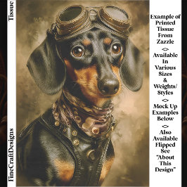 Papel De Seda Steampunk Dachshund Dog Aviator EP7R Decoupage