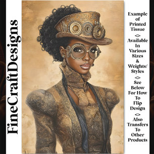 Papel De Seda Steampunk de moda Mujer de piel oscura AD1O Decoup