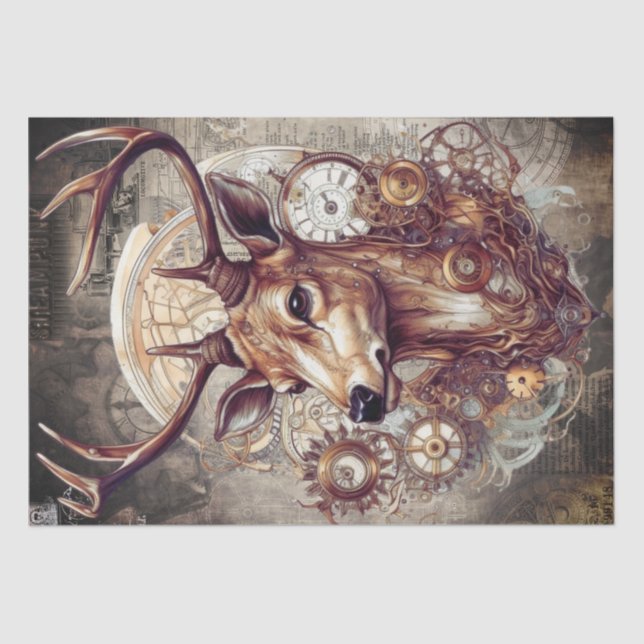 Papel De Seda Steampunk Deer (Anverso)