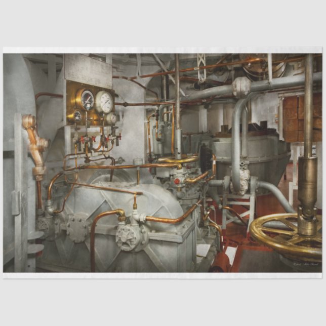 Papel De Seda Steampunk - En la sala de máquinas (Anverso)