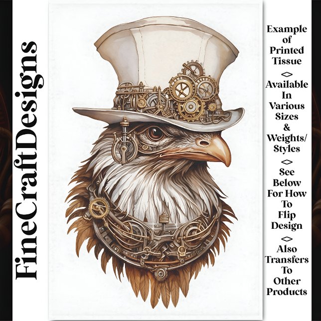 Papel De Seda Steampunk Extravagante Gallina Inusual Decoupage R (Subido por el creador)