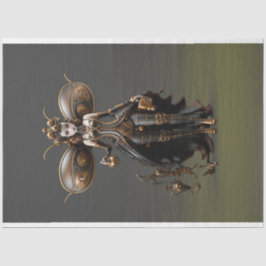 Papel De Seda Steampunk Fairy Gold y Black Decoupage