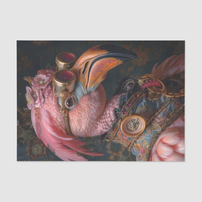 Papel De Seda Steampunk Flamingo (Anverso)