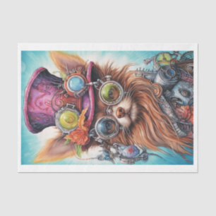 Papel De Seda Steampunk Floral Pup 2