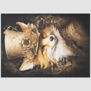 Papel De Seda Steampunk Fox Head