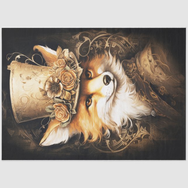 Papel De Seda Steampunk Fox Head (Anverso)