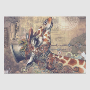 Papel De Seda Steampunk Giraffe Animal