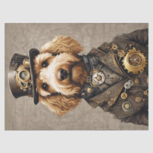 Papel De Seda Steampunk Golden Doodle: Decoupage Caprichoso