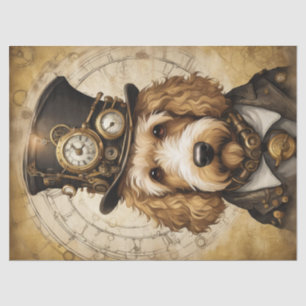 Papel De Seda Steampunk Golden Doodle: Decoupage Caprichoso