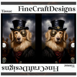 Papel De Seda Steampunk Golden Retriever Gorra Decoupage RL 138