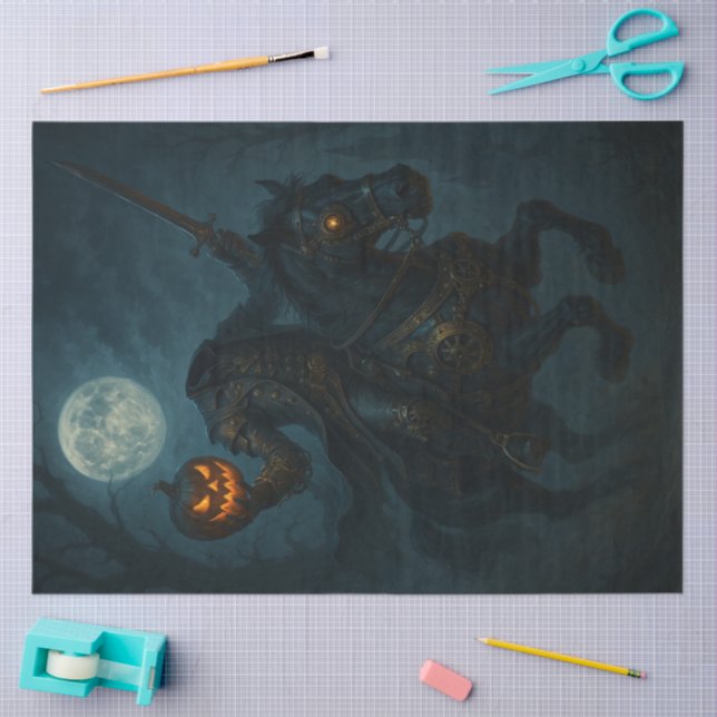 Papel De Seda Steampunk Gothic Horror Headless Horseman (Artesanía)
