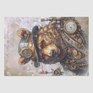 Papel De Seda Steampunk Grizzly Bear