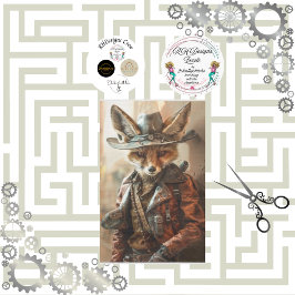 Papel De Seda Steampunk Gunslinger Fox Decoupage