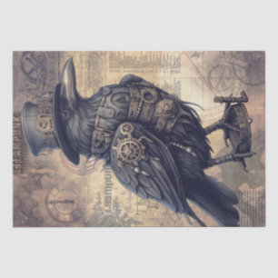 Papel De Seda Steampunk Halloween Crow Raven