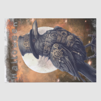 Papel De Seda Steampunk Halloween Crow Raven Tissue Paper
