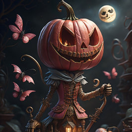 Papel De Seda Steampunk Halloween pink corset Pumpkin Head