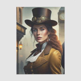 Papel De Seda Steampunk Lady en Londres