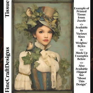 Papel De Seda Steampunk Lady In Gorra, Ivy & Birds DK3L Decoupag