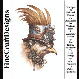 Papel De Seda Steampunk Linda Loca Gallina Decoupage Derecha 113