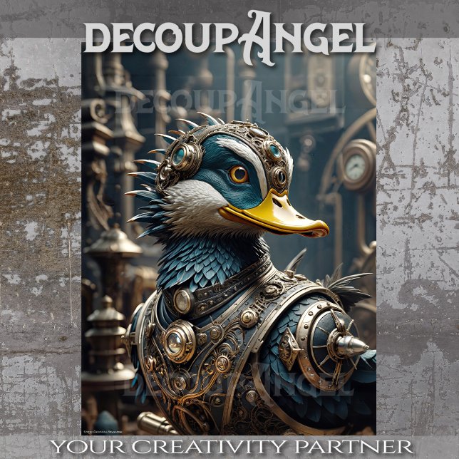 Papel De Seda Steampunk Mallard Duck -Decoupage- (Subido por el creador)
