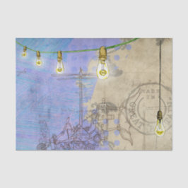 Papel De Seda Steampunk Mechank Edison Light Bulb Architect