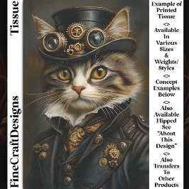 Papel De Seda Steampunk Monada Chic Gato Gatito BR6 Decoupage