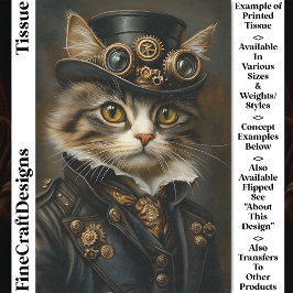 Papel De Seda Steampunk Mono Encantador Gato Gatito BR6R Decoupa
