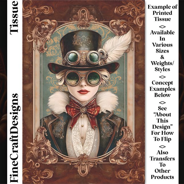 Papel De Seda Steampunk / Mujer Art Nouveau, oro CM8 Descarga (Subido por el creador)
