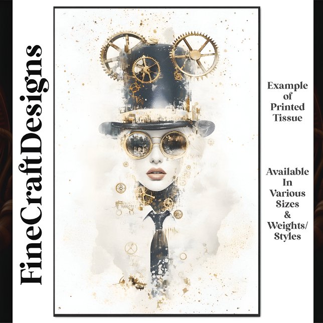 Papel De Seda Steampunk Mujer con Sombrero de Copa Alta y Gafas  (Subido por el creador)