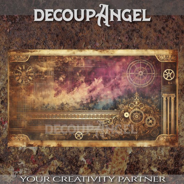 Papel De Seda Steampunk Patina #4 Decoupage (Subido por el creador)