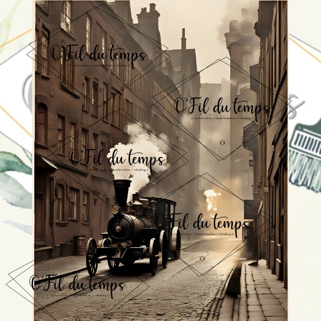 Papel De Seda Steampunk Post Apocalyptic Cities Decoupage v10 (Subido por el creador)