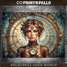 Papel De Seda Steampunk Queen of Time and Watches