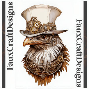 Papel De Seda Steampunk Quirky Decoupage De Pollo Inusual Lt 112