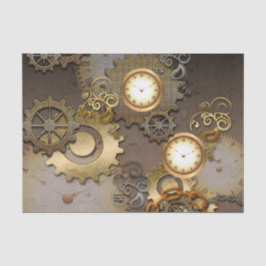 Papel De Seda Steampunk, relojes y engranajes